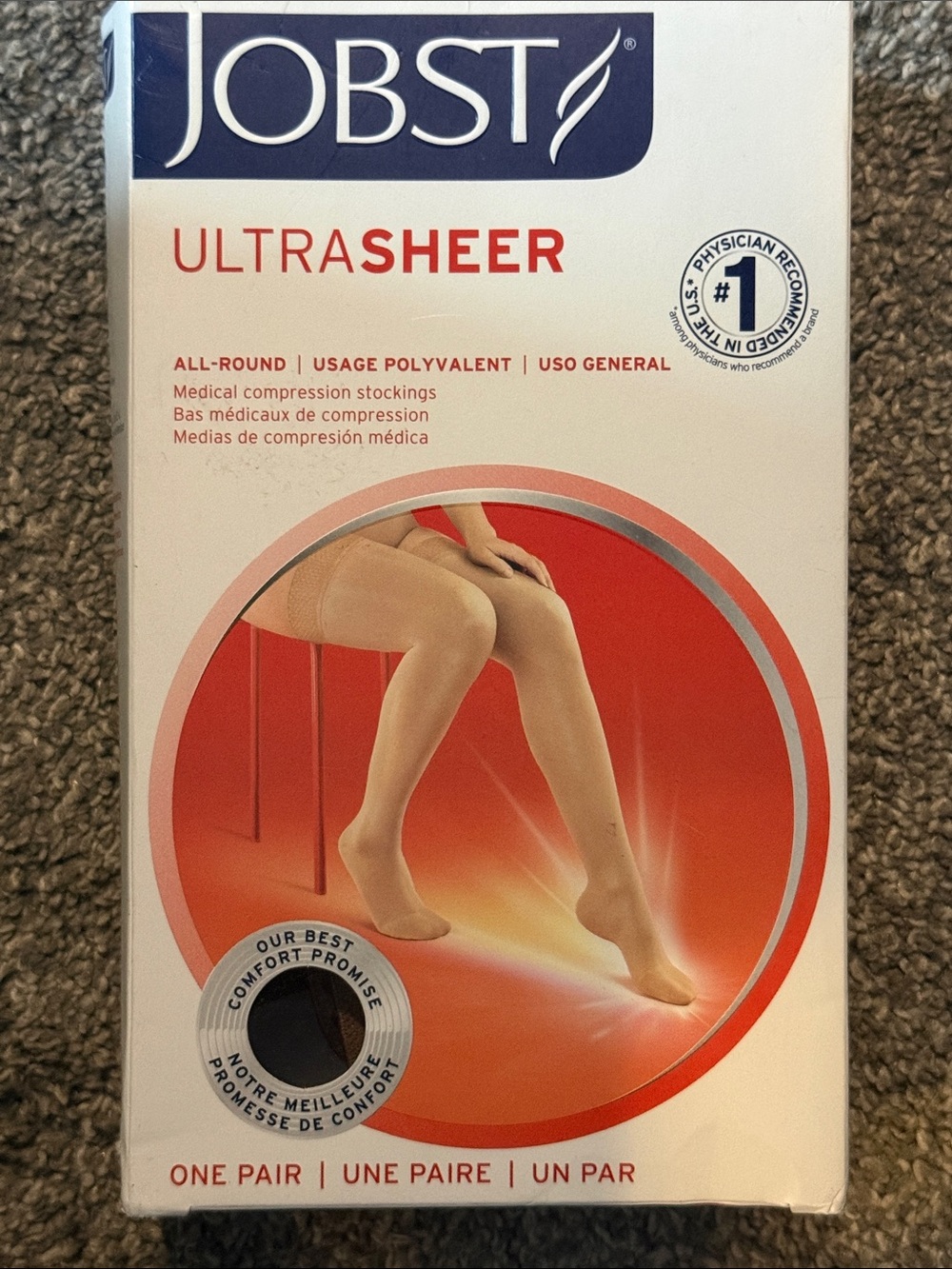 JOBST Ultrasheer Medical Compression Stockings - Suntan Size Med NIB